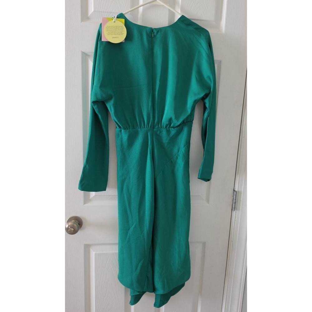 Cushnie For Target Emerald Green Wrap Dress Long-Sleeve - US 6 - Picture 10 of 13